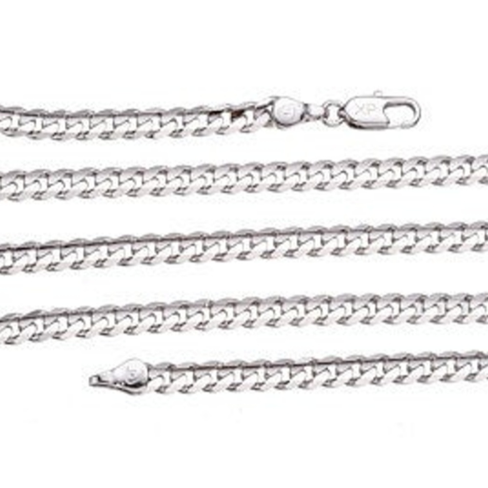 23" Silver Chain Necklace, Solid Miami*